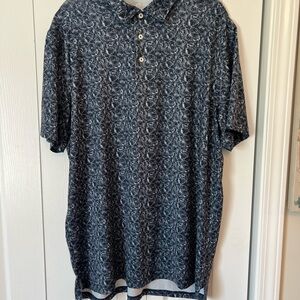 Southern Tide Blue Floral Polo Shirt